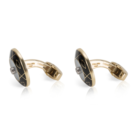 Deakin & Francis Diamond Men's Cufflinks Set in 18k Yellow Gold (0.25 CTW) - Picture 3 of 3
